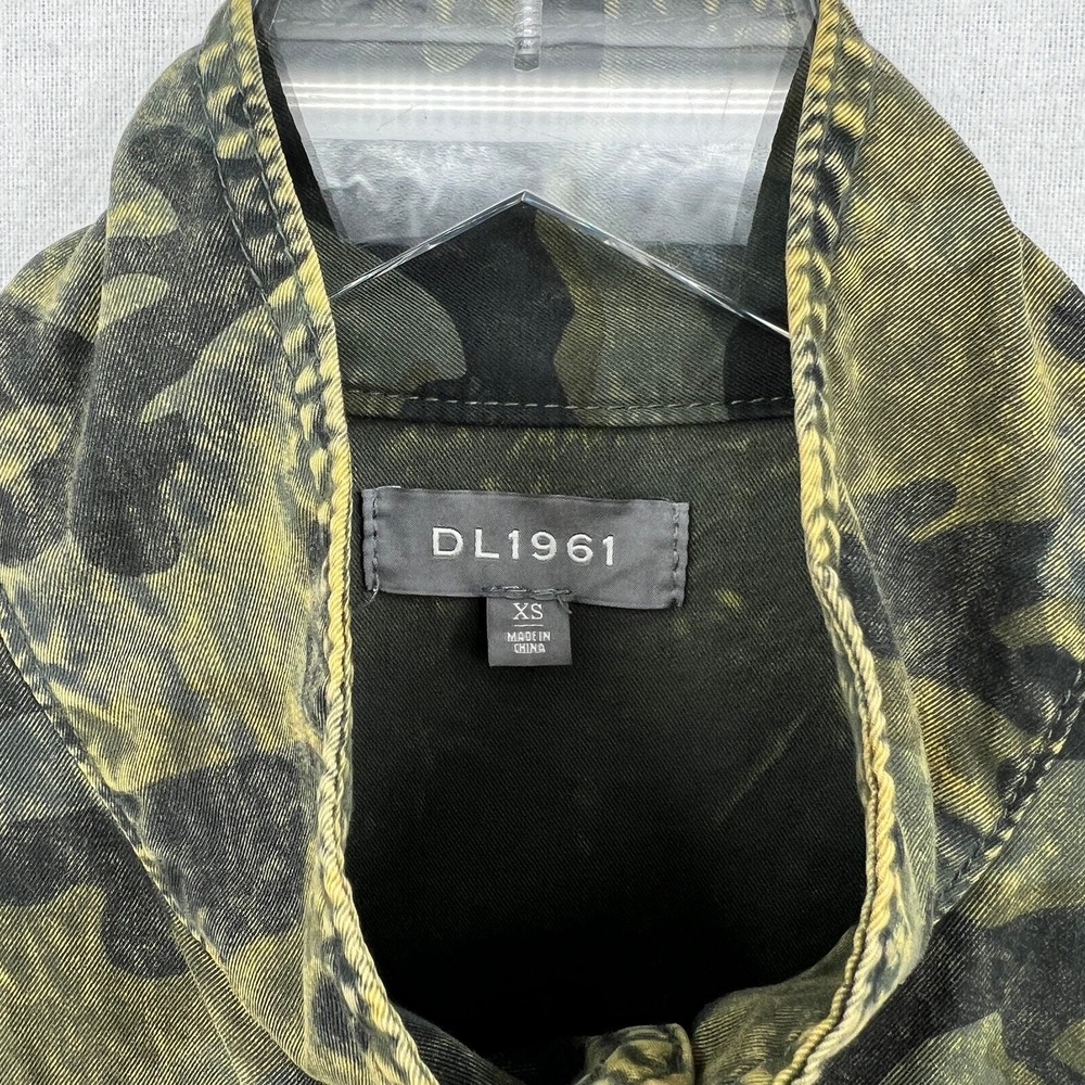 DL1961 Beekman Jacket Jacket Women XS Green Camo Utility Military Field Cotton - Picture 12 of 16